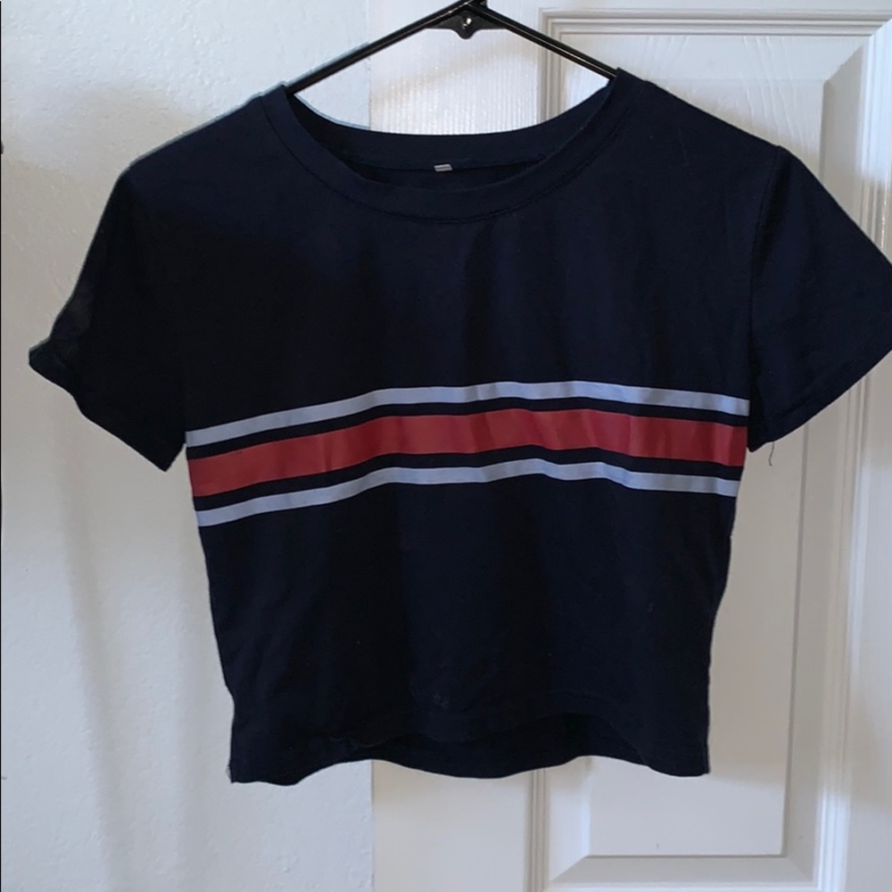 Navy Blue Cropped Tee